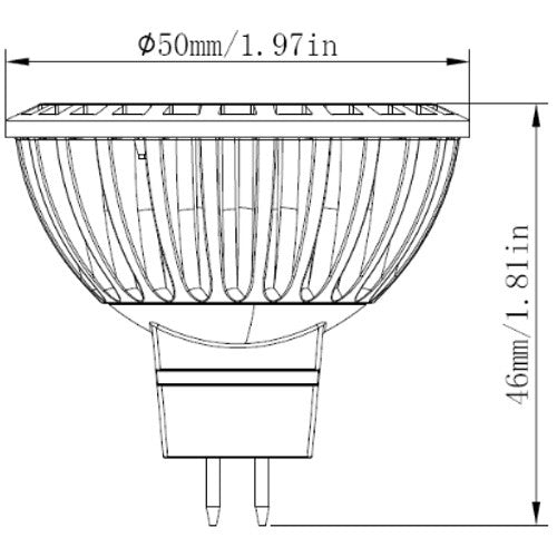 MR16 6W LED Halogen Replacement 120 Degree 10-30V DC