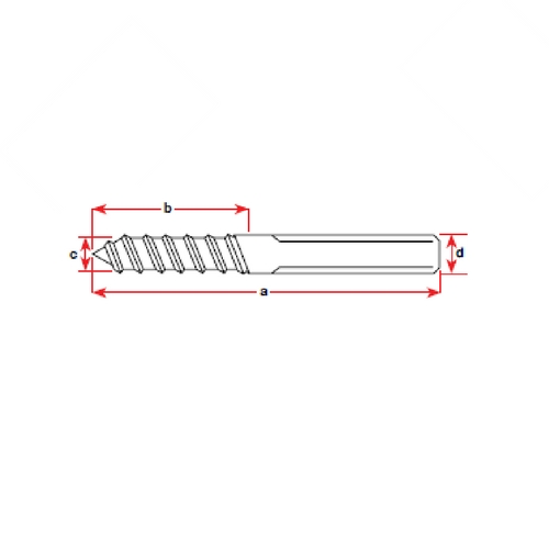 Swage Terminal - Stainless Steel With Lag Screw