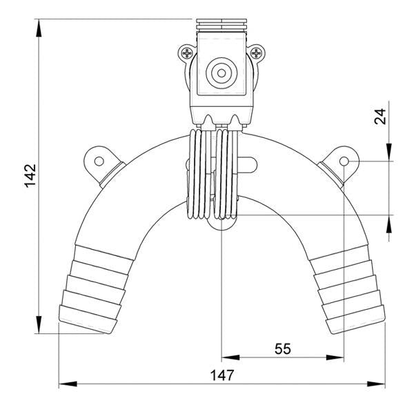 Vented Loop with Electric Solenoid Valve 12V DC - 25mm Hose Tail