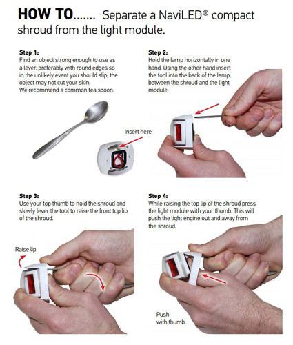 Compact 2NM NaviLED Port & Starboard Navigation Lamp (Pair) White Shroud, Coloured Lens