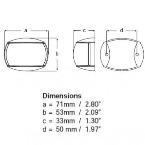 Compact 2NM NaviLED Port & Starboard Navigation Lamp (Pair) White Shroud, Coloured Lens