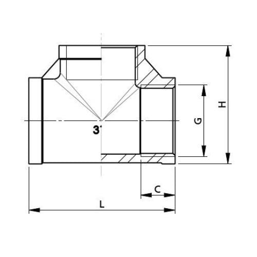 Female End Plug T-Piece AISI 316 Stainless Steel