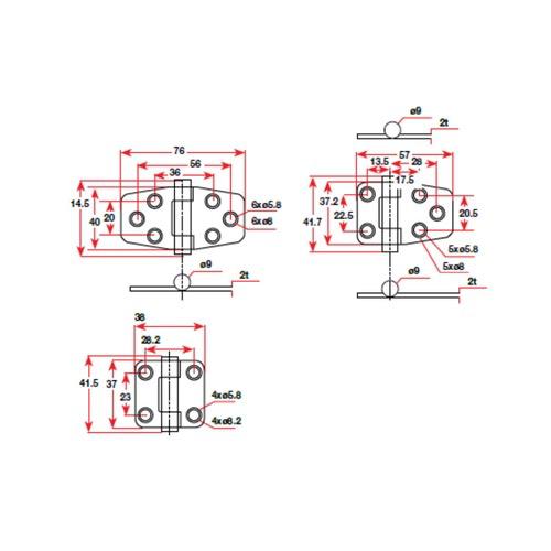 Friction Hinge S/S - 38 x 38mm - Screw: No. 8 or M4