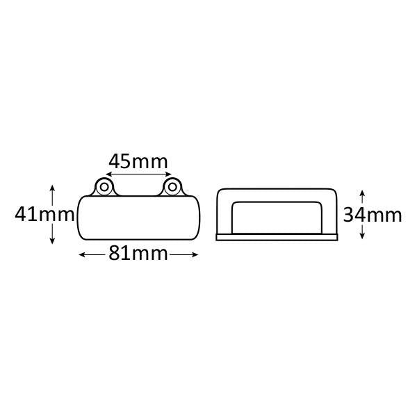 10-30V LED Top Screw Number Plate Light - 81(L) x 41(W) x 34(D)mm