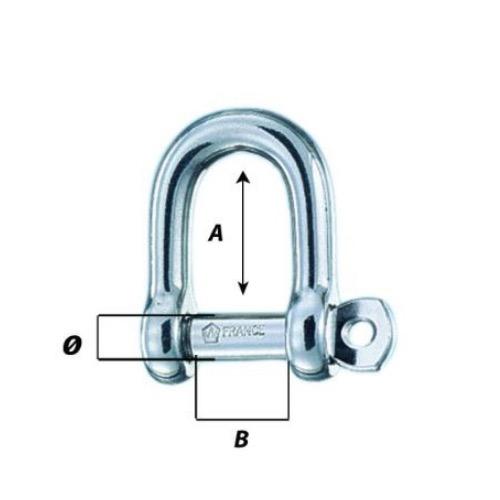 D Shackle - Dia: 14mm - Break Load: 8000kg - Weight: 0.312kg