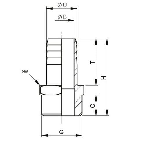 Bronze Hose Connector with Male Thread