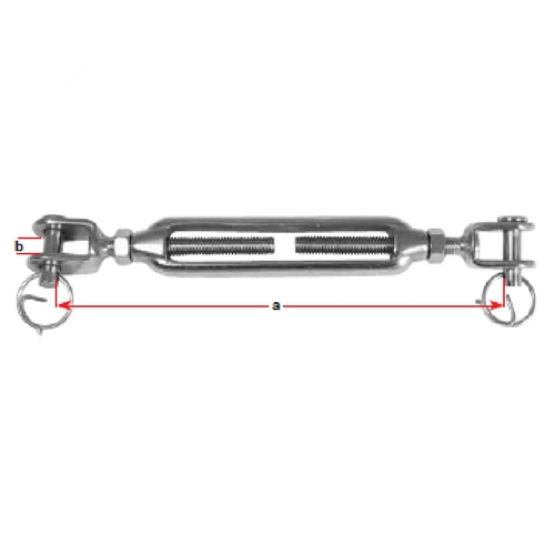 Open Body Turnbuckle - Stainless Steel Fork and Fork