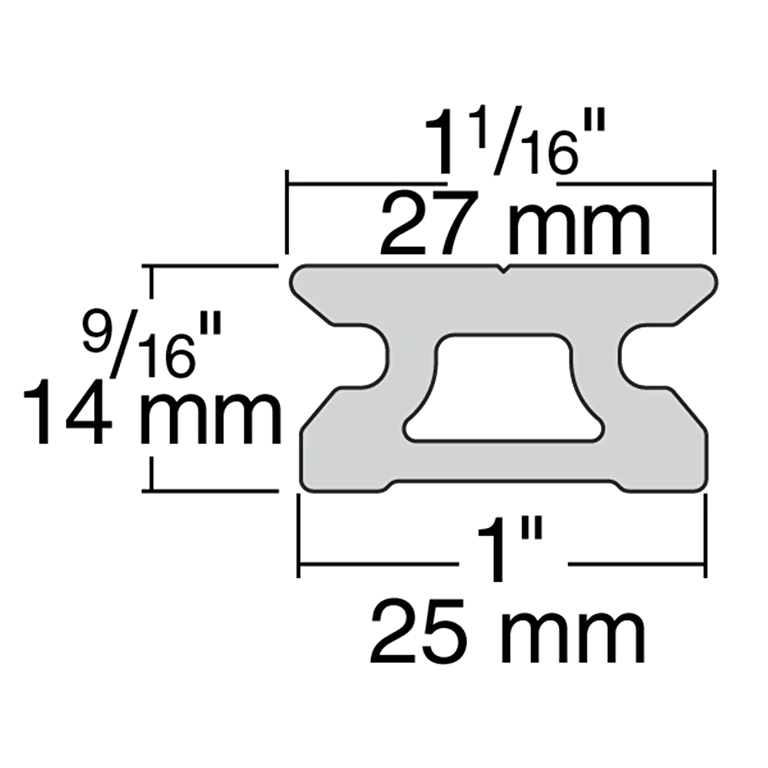 27mm Low-Beam Pinstop Track - 2 m