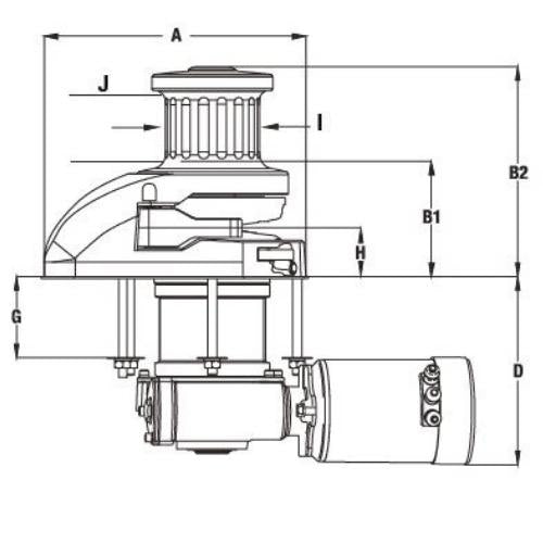 Rope/Chain Anchor Winch RC12-12 Series Chainwheel + Capstan