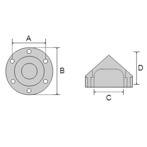 Zinc Propeller Maxi Anode - Universal 6 Holes