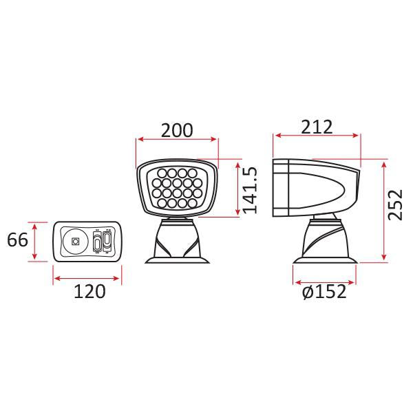 Deluxe LED Remote Spot Light - 12V - 4000 Lumens