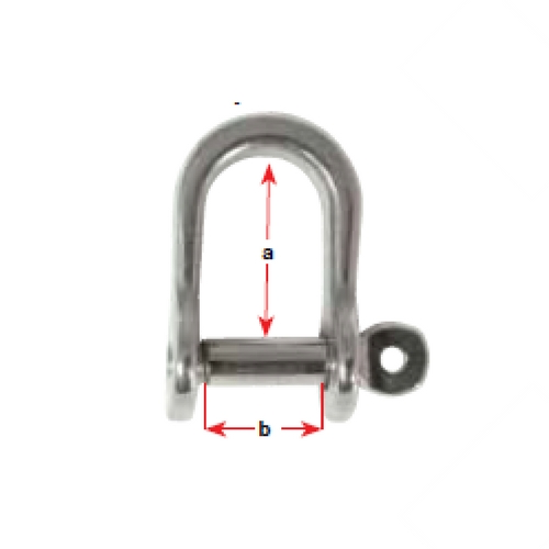 Standard 'D' Shackle - Pressed Stainless Steel