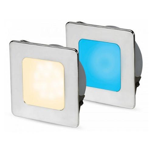 9-33V DC EuroLED 95 Gen 2 Square Downlight - Recess Mount w/ Spring Clip - Warm White/Blue