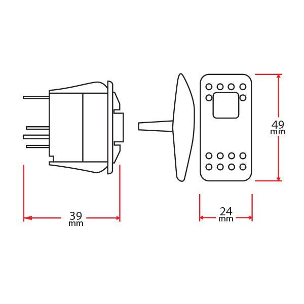 12/24V Waterproof Rocker Switch C7 - Deck Wash - On/Off