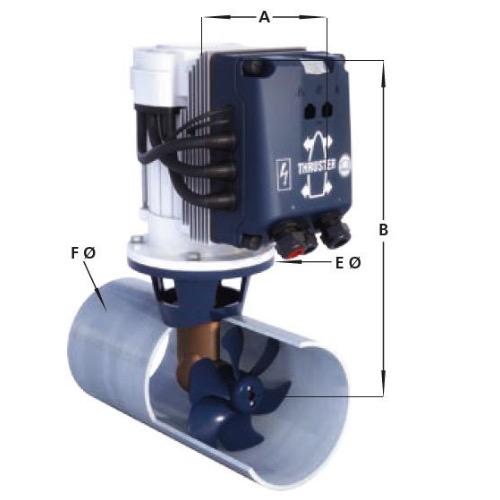 BOW PRO Boosted Fully Proportional Brushless Thruster 110kgf, 12V & 24V, Tunnel Dia: 185mm