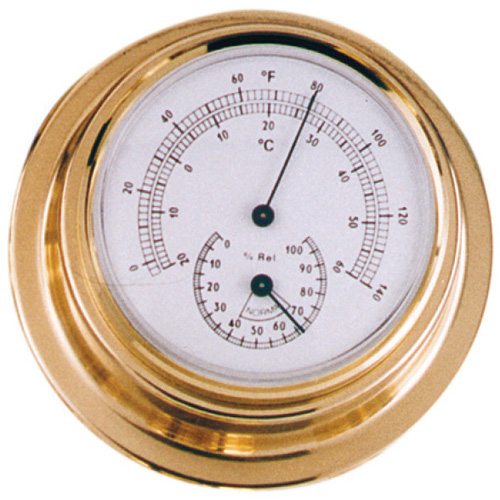 ANVI Thermometer & Hygrometer Combo Polished Brass 70mm