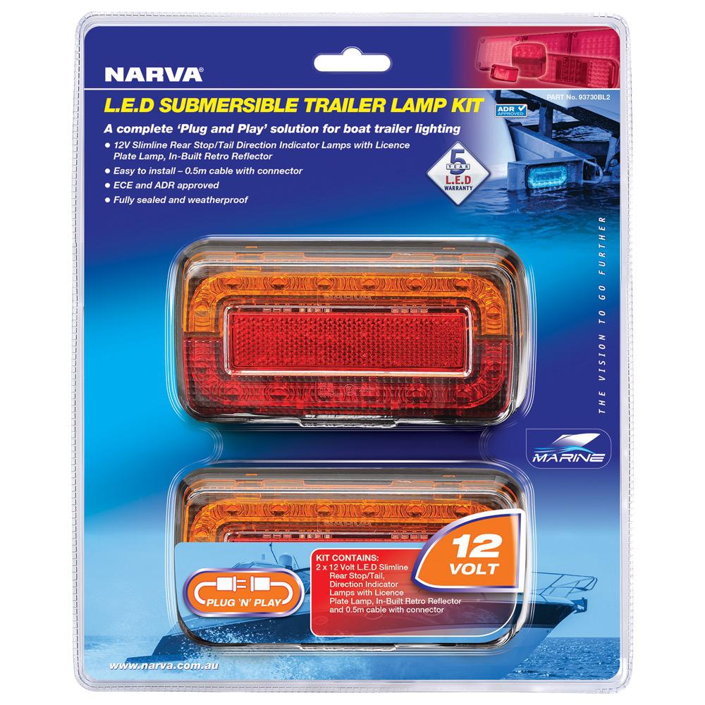 12V Model 37 L.E.D Slimline Rear Stop/Tail, Direction Indicator Lamps w/ Licence Plate Lamp