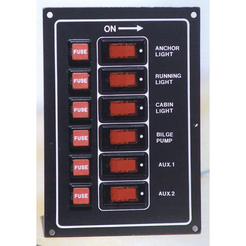 Switch Panel - Black Alloy - Gang: 6 - Suits: 12v application