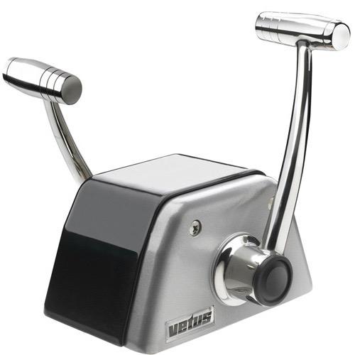 Twin Lever Control Top Mount w/ S/S (AISI316) - Aluminum Housing - Handles & T-Bars & Black/Grey