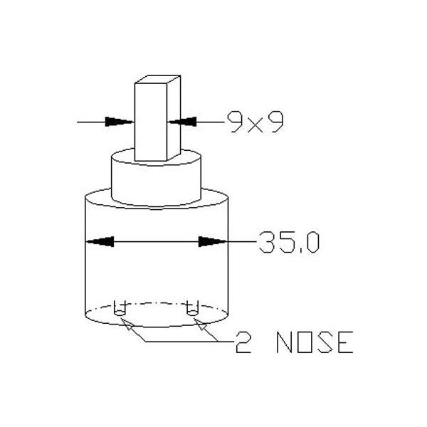 Replacement Ceramic Cartridge 35mm with 2 Nozzles