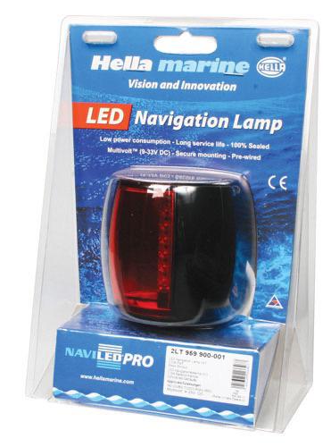 2NM NaviLED PRO - Port Navigation Lamp - Black Shroud, Red Lens