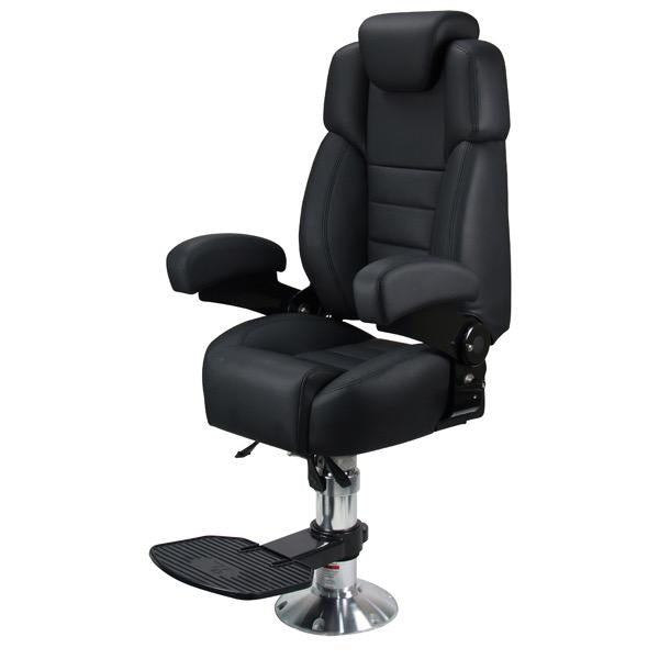 Voyager Pilot Seat with Pedestal & Footrest - Black