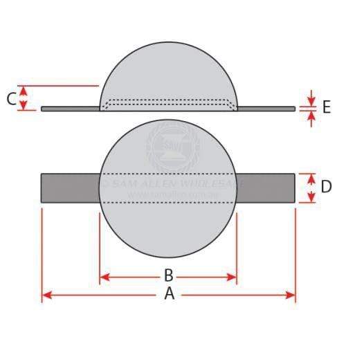 Zinc Round Anode w/ Strap - Dia: 85mm - 48mm x 25mm